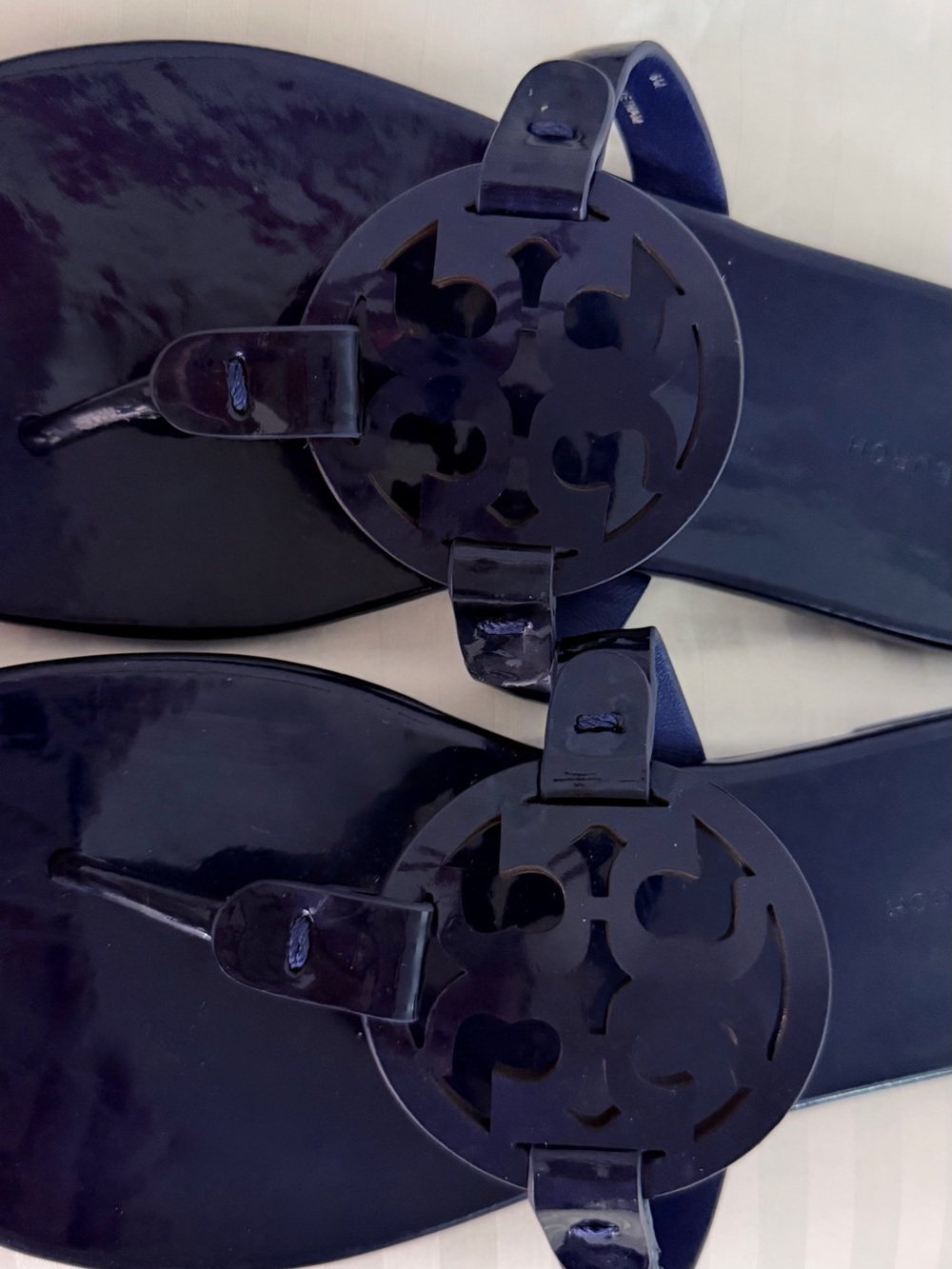 Tory Burch Miller Soft Sandals in Navy Sea - Picture 5 of 5
